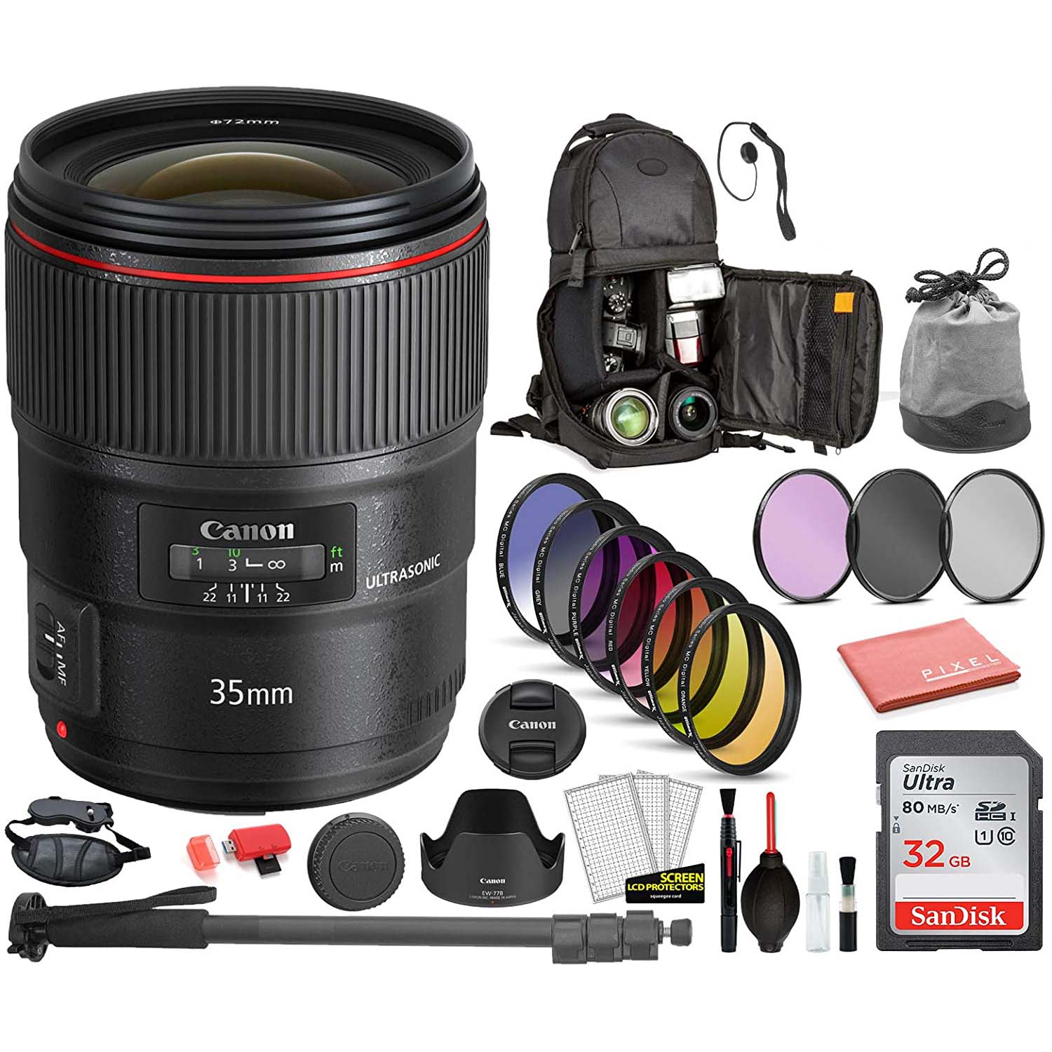 Canon EF 35mm f/1.4L II USM Lens (9523B002) Bundle with